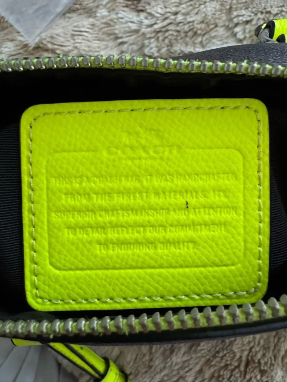 Coach Monogram Cross body with Neon Trim